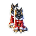 (2 Pack) German Shepherd Christmas Magnets - Santa Dog Holiday Decor - Pet Lover Present for Fridge - 5 Inches On Longest Side - Thick Durable Magnet - Made in USA - MAG30568