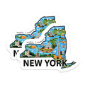 (2 Pack) New York Stickers - NY State Travel Souvenir - Landmarks and Cities Illustration - 5" On Longest Side - Sticks to Smooth Flat Surfaces - Made in USA - BMCS14424