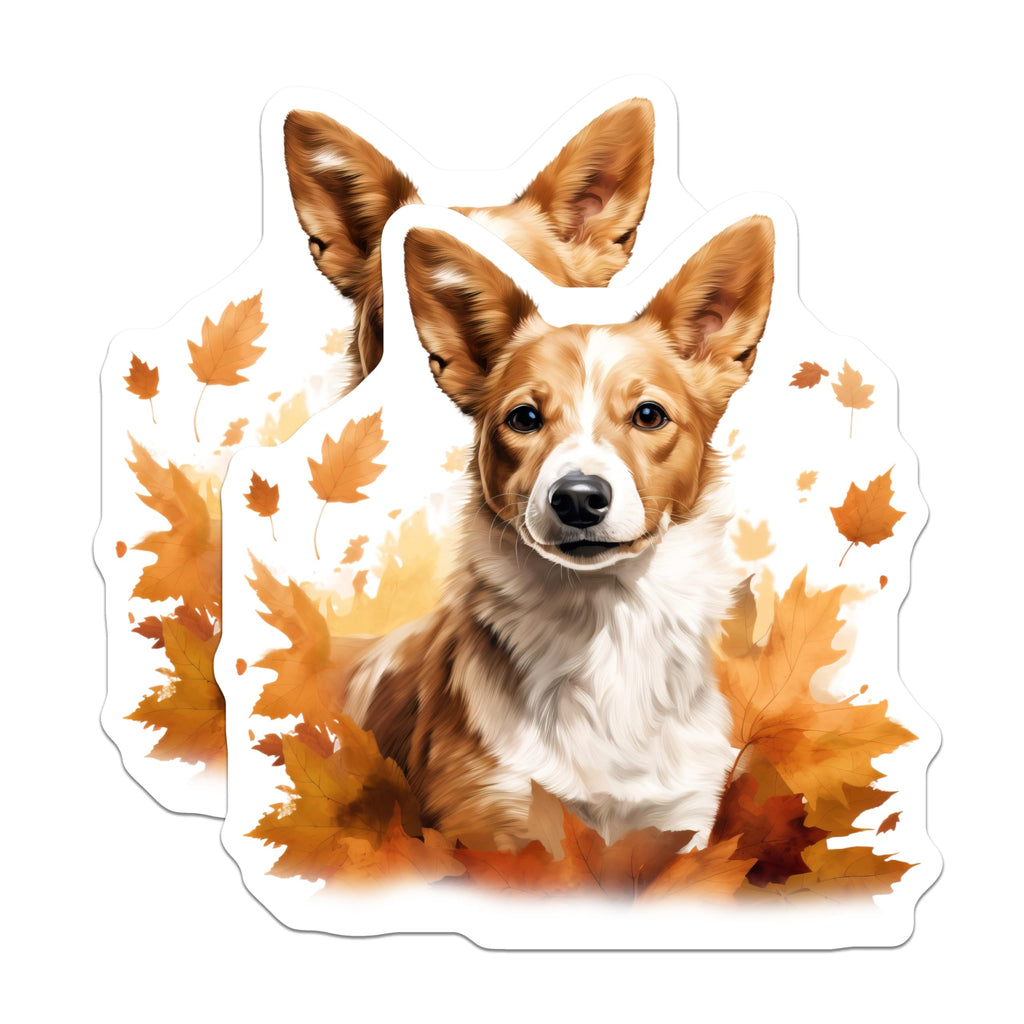 (2 Pack) Corgi Autumn Magnets - Cute Dog Decor - Fall Fridge Magnets - 5 Inches On Longest Side - Thick Durable Magnet - Made in USA - MAG25429