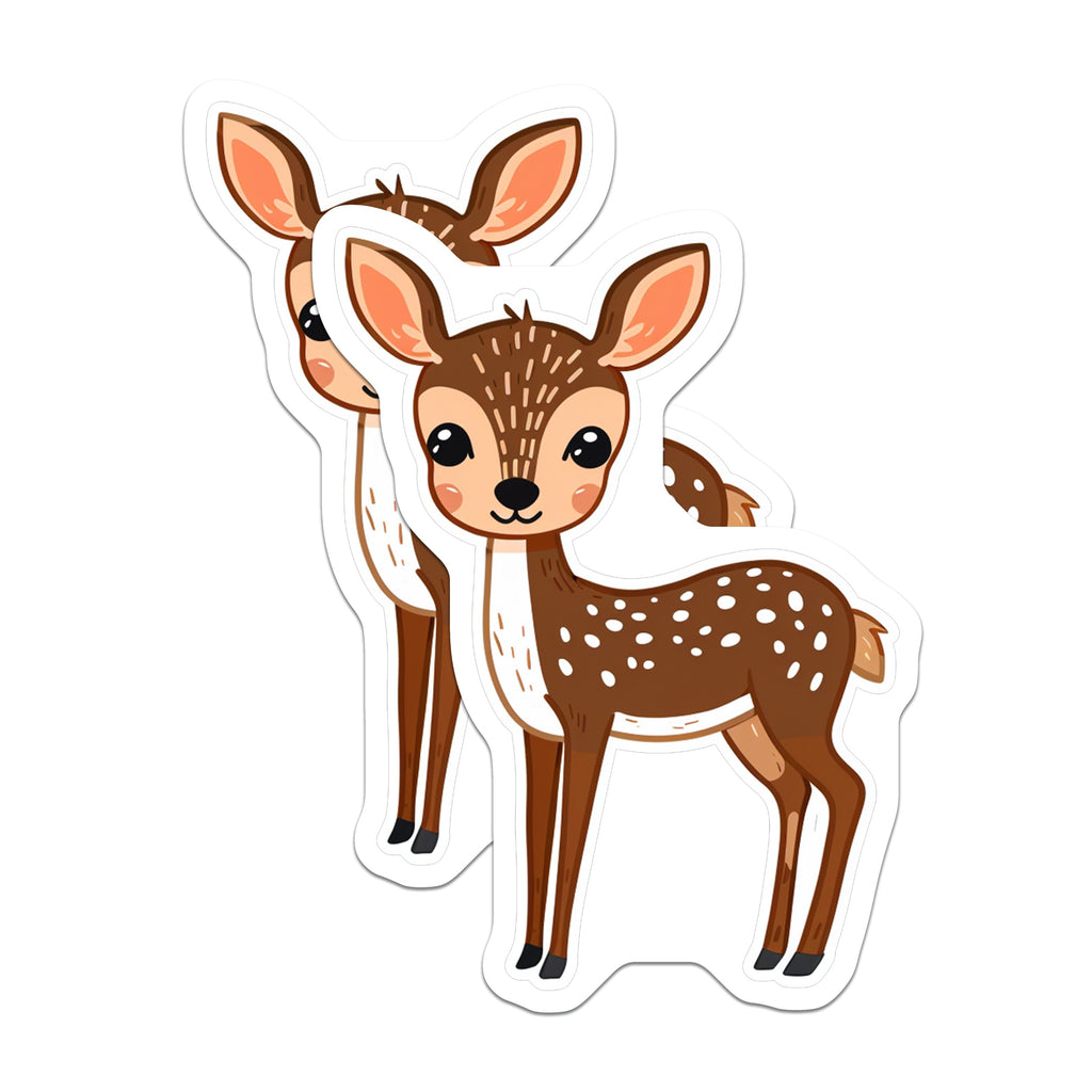 (2 Pack) Adorable Baby Deer Magnets - Woodland Animal Decor - Kawaii Fawn Fridge Magnets for Kids Room - 5 Inches On Longest Side - Thick Durable Magnet - Made in USA - MAG37530