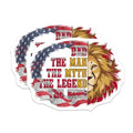 (2 Pack) Dad The Man The Myth The Legend The King Stickers - 5" On Longest Side - Sticks to Smooth Flat Surfaces - Made in USA - BMCS8649 - BMCS8649