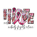 (2 Packs) Hope Nobody Fights Alone Magnets - Breast Cancer Awareness Magnets - 5 Inches On Longest Side - Premium Magnet - for Fridges, Toolboxes, Cars - Made in USA - MAG2435