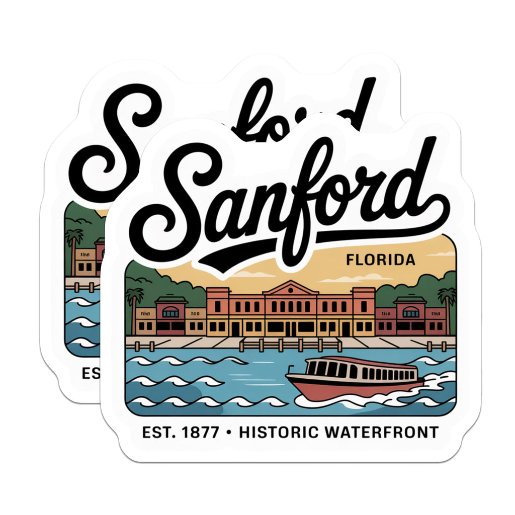 (2 Pack) Sanford Florida Magnets - Historic Waterfront - Travel Souvenir Magnets - 5" On Longest Side - Premium Magnet - for Cars, Refrigerators, Toolboxes, Lockers - Made in USA - MAG17391