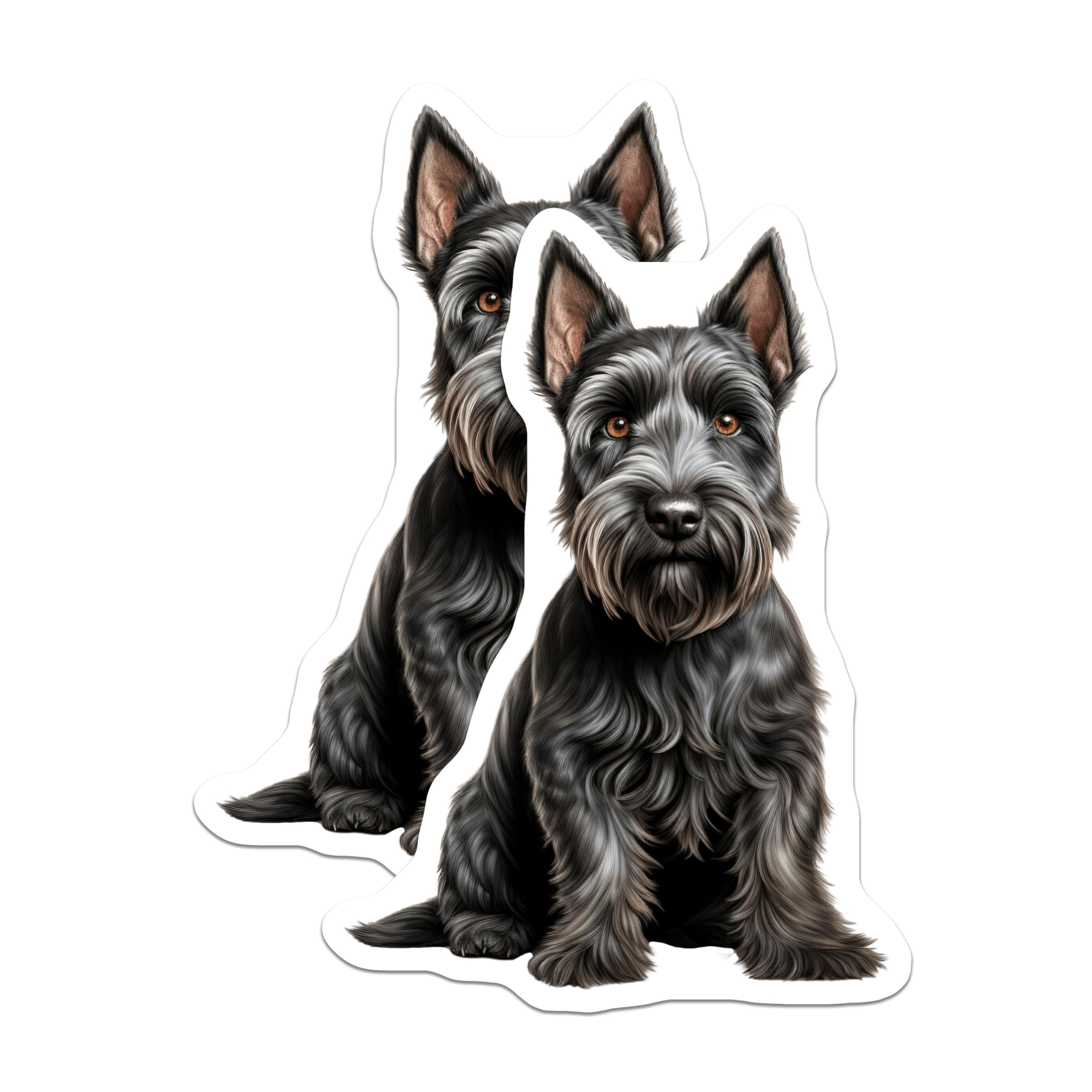 (2 Pack) Scottish Terrier Magnets - Scottie Dog Fridge Decor - Dog Lover Pet Art - 5 Inches On Longest Side - Thick Durable Magnet - Made in USA - MAG29053