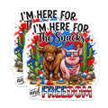 (2 Pack) Patriotic Animal Magnets - Snacks Freedom Quote - 4th of July Kitchen Decor - Farmhouse Americana - 5 Inches On Longest Side - Thick Durable Magnet - Made in USA - MAG26075