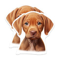 (2 Pack) Vizsla Puppy Magnets - Cute Dog Breed Art - Pet Lover Refrigerator Decor - 5 Inches On Longest Side - Thick Durable Magnet - Made in USA - MAG26937