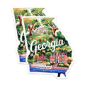 (2 Pack) Georgia State Stickers - Travel Decal - Scenic Georgia Art - 5" On Longest Side - Sticks to Smooth Flat Surfaces - Made in USA - BMCS6297