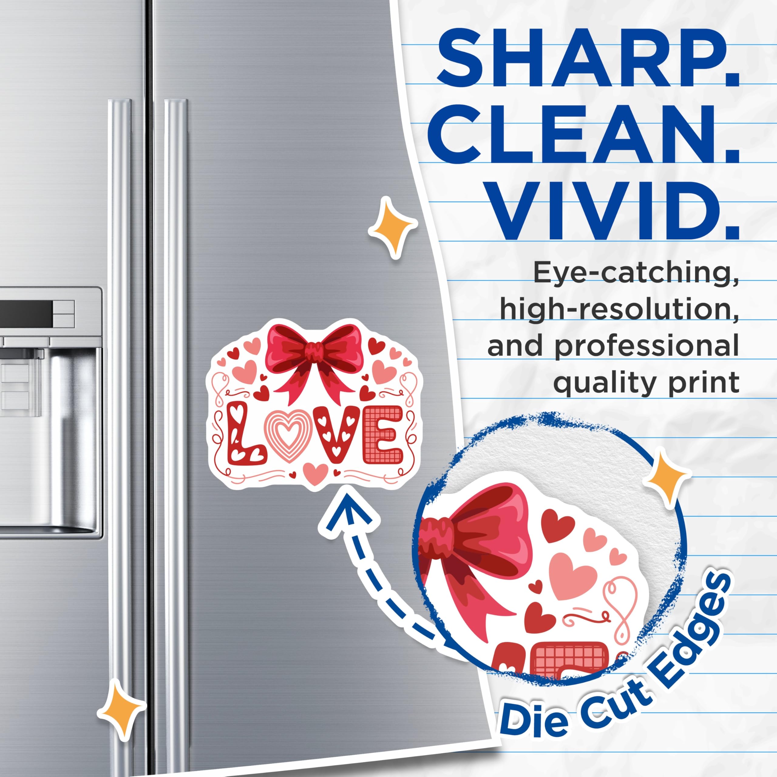 (2 Pack) Love Magnets - Heart Magnets - Valentine's Day Magnets - 5" On Longest Side - Premium Magnet - for Cars, Refrigerators, Toolboxes, Lockers - Made in USA - MAG15495