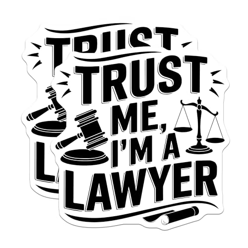 (2 Pack) Trust Me I'm A Lawyer Sticker - Legal Profession Decal - Law School Graduate Sticker - 5" On Longest Side - Sticks to Smooth Flat Surfaces - Made in USA - BMCS5795