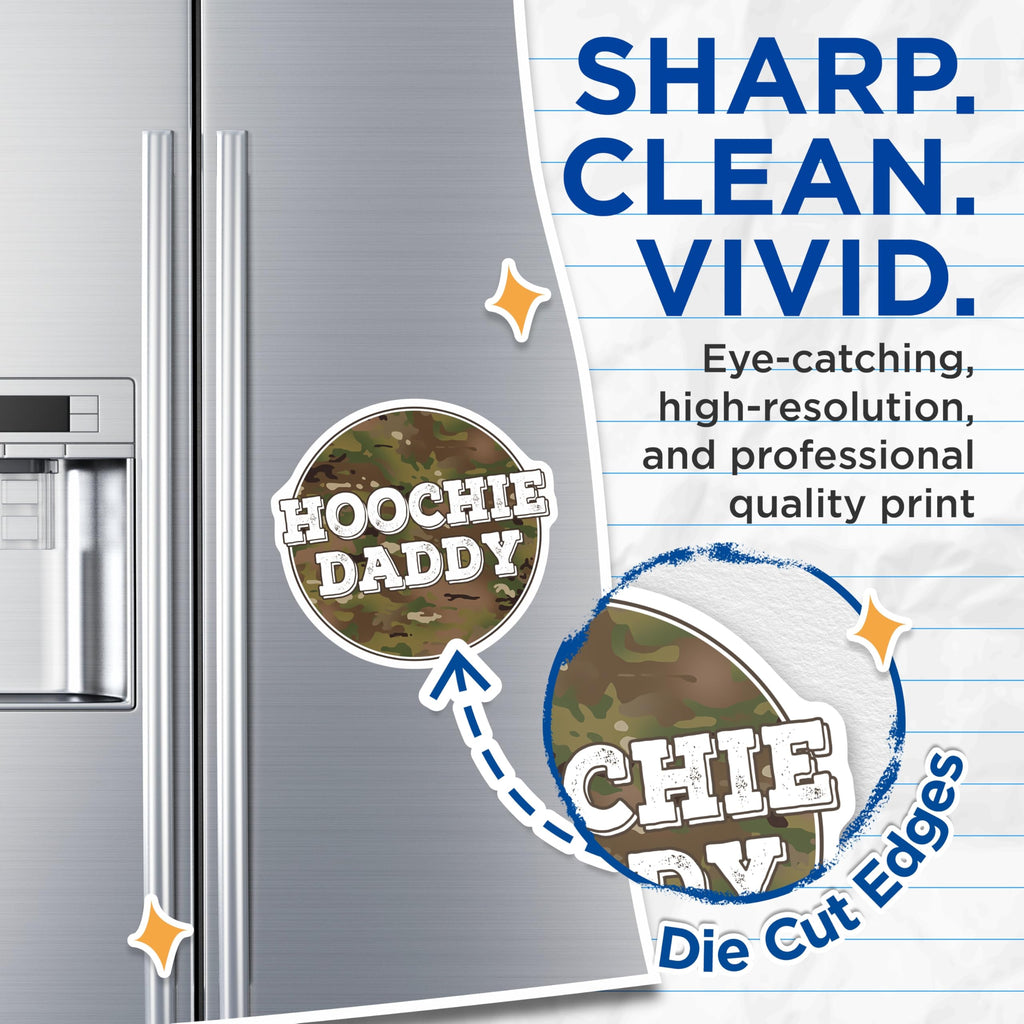 (2 Pack) Hoochie Daddy Magnets - Camouflage Design - Funny Humor Decal - 5" On Longest Side - Premium Magnet - for Cars, Refrigerators, Toolboxes, Lockers - Made in USA - MAG15914