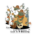 (2 Pack) Frog Banjo Player Magnets - Life is A Blessing - Stress Free Decor - Cute Frog Magnets - 5" On Longest Side - for Cars, Fridges, Toolboxes - Made in USA - MAG7267
