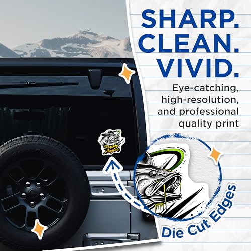 (2 Pack) Trophy Angler Stickers - Fishing Enthusiast Decals - Outdoor Sportsman Stickers - 5" On Longest Side - Sticks to Any Smooth Flat Surface - Made in USA - BMCS3598