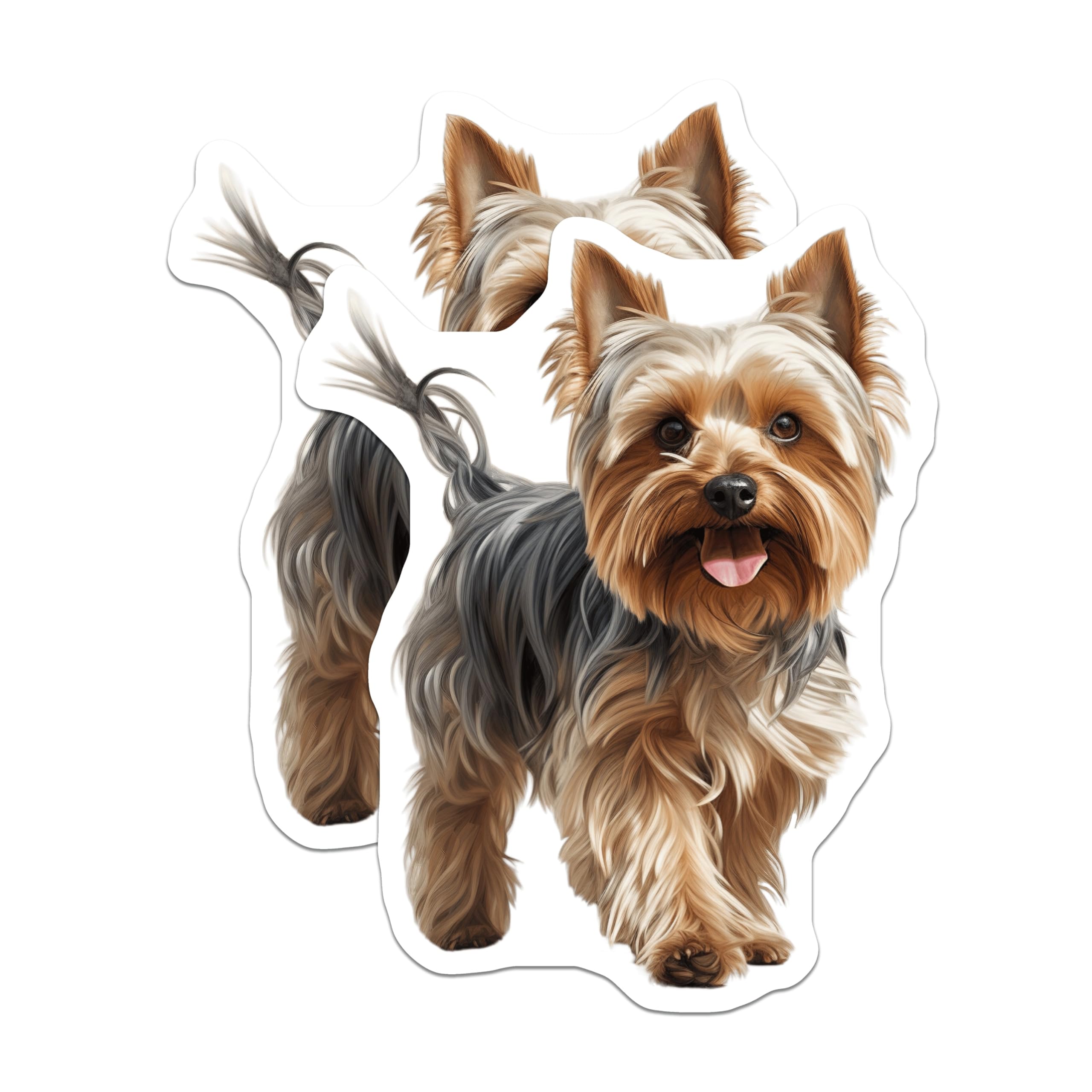 (2 Pack) Yorkshire Terrier Magnets - Cute Yorkie Dog Lover Decor - Pet Mom Fridge Animal Magnets - 5 Inches On Longest Side - Thick Durable Magnet - Made in USA - MAG26528