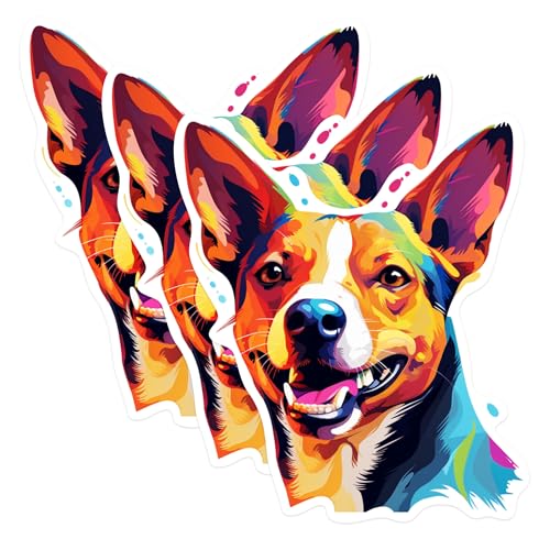 (3 Pack) Dog Decals - Colorful Dog Art - Animal Lover Laptop Decal - 3 Inches On Longest Side - Easy Peel & Apply - Made in USA - 3MCS0637