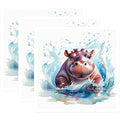 (3 Pack) Hippo Laptop Decals - Cute Animal Stickers - Playful Hippopotamus Decor - 3 Inches On Longest Side - Easy Peel & Apply - Made in USA - 3MCS7465