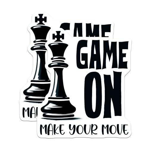 (2 Pack) Game On Magnets - Make Your Move Magnets - Motivational Chess Magnets - 5" On Longest Side - for Cars, Refrigerators, Toolboxes, Lockers - Made in USA BMCS3183