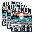 (3 Pack) Fishing Decals - All Men Equal Before Fish - Angler Laptop Decal - 3 Inches On Longest Side - Easy Peel & Apply - Made in USA - 3MCS1476