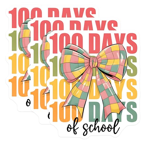 (3 Pack) 100 Days of School Decals - Teacher Decal - School Decals - 3 Inches On Longest Side - Easy Peel & Apply - Made in USA - 3MCS2181