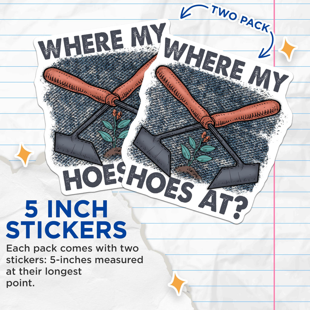 (2 Pack) Funny Gardening Stickers - Hilarious Plant Puns - Garden Lovers Decals - 5" On Longest Side - Sticks to Smooth Flat Surfaces - Made in USA - BMCS4169
