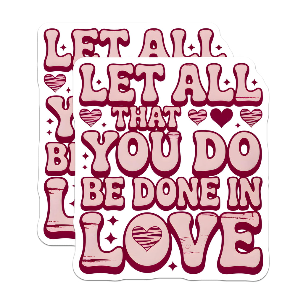 (2 Pack) Love Quote Magnets - Retro Hearts - Inspirational Fridge Decals - 5" On Longest Side - Premium Magnet - for Cars, Refrigerators, Toolboxes, Lockers - Made in USA - MAG14549