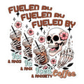 (3 Pack) Iced Coffee Decals - Anxiety Fuel - Skull Laptop Decal - 3 Inches On Longest Side - Easy Peel & Apply - Made in USA - 3MCS6288
