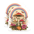 (2 Pack) Mushroom Art Stickers - Colorful Nature - 5" On Longest Side - Sticks to Smooth Flat Surfaces - Made in USA - BMCS8871 - BMCS8871
