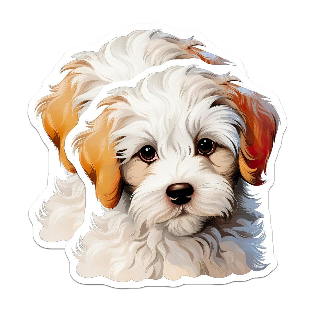 (2 Pack) Cute Fluffy Puppy Magnets - Adorable Dog Lover Refrigerator Decor - Pet Owner Art Magnets - 5 Inches On Longest Side - Thick Durable Magnet - Made in USA - MAG28776