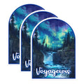 (3 Pack) Voyageurs Decals - Northern Lights Sticker - Waterfall Laptop Decal - 3 Inches On Longest Side - Easy Peel & Apply - Made in USA - 3MCS0437
