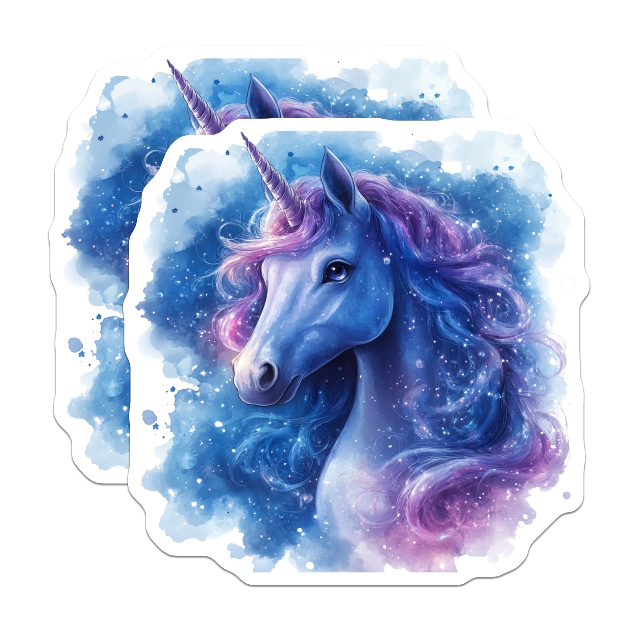 (2 Pack) Cosmic Unicorn Magnets - Starry Sky Decor - Magical Creature Art - 5 Inches On Longest Side - Thick Durable Magnet - Made in USA - MAG30362