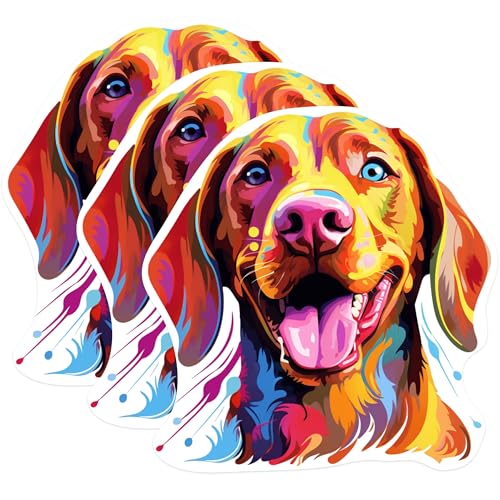 (3 Pack) Labrador Decals - Colorful Lab - Laptop Decals - 3 Inches On Longest Side - Easy Peel & Apply - Made in USA - 3MCS0842