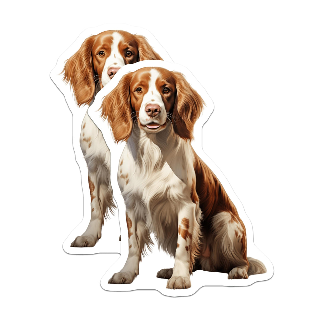 (2 Pack) Springer Spaniel Magnets - Dog Lover Decor - Pet Breed Artwork for Fridge - 5 Inches On Longest Side - Thick Durable Magnet - Made in USA - MAG27306