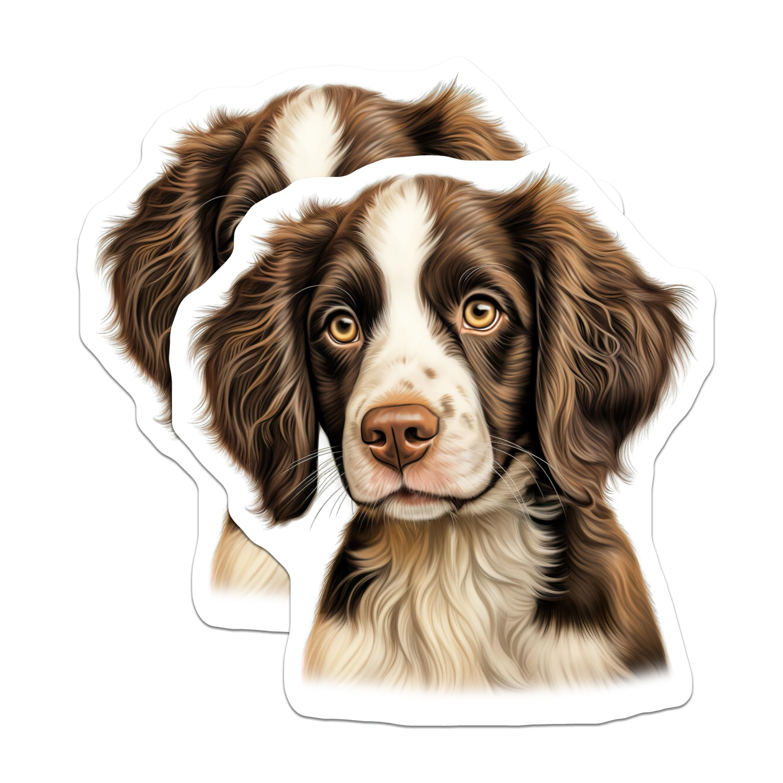(2 Pack) Springer Spaniel Magnets - Realistic Dog Portrait - Pet Lover Kitchen Decor - 5 Inches On Longest Side - Thick Durable Magnet - Made in USA - MAG27614