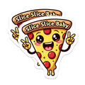 (2 Pack) Slice Slice Baby Pizza Magnets - Funny Foodie Decor - Kawaii Fridge Accessory - 5 Inches On Longest Side - Thick Durable Magnet - Made in USA - MAG37868