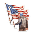 (2 Pack) American Flag Soldier Magnets - Patriotic US Military Tribute - National Pride Decor - 5 Inches On Longest Side - Thick Durable Magnet - Made in USA - MAG21692