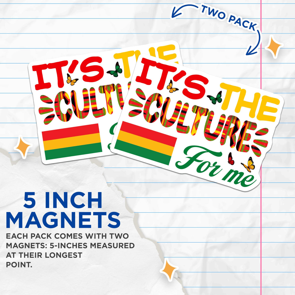 (2 Pack) It's The Culture Magnets - 5" On Longest Side - for Cars, Fridges, Toolboxes - Made in USA - MAG7358