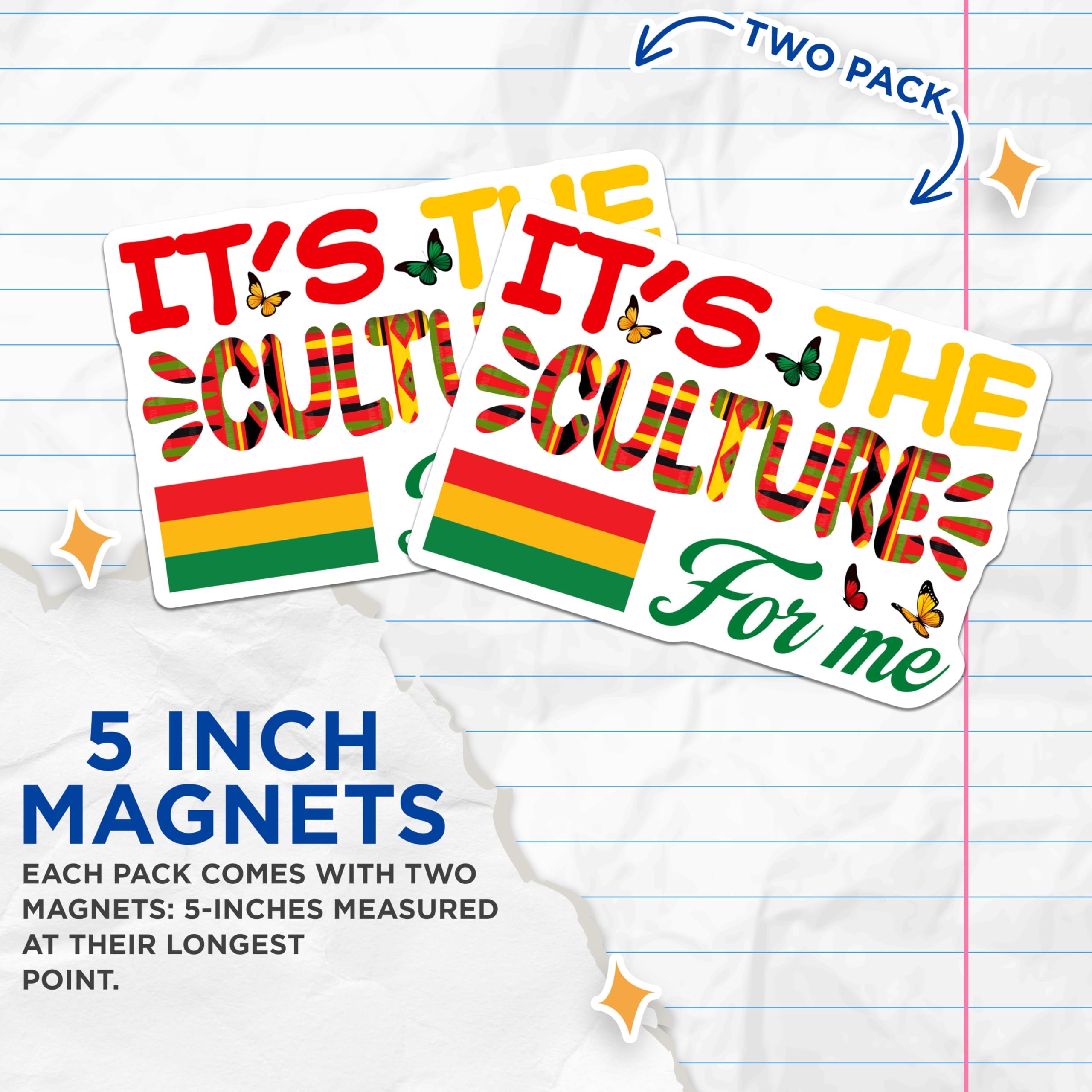 (2 Pack) It's The Culture Magnets - 5" On Longest Side - for Cars, Fridges, Toolboxes - Made in USA - MAG7358