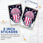 (2 Pack) The Last Straw Stickers - Skeleton Hand Sticker - Funny Brain Drink Sticker - Halloween Theme Sticker - 5" On Longest Side - Sticks to Smooth Flat Surfaces - Made in USA - BMCS4633