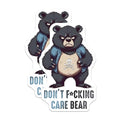 (2 Pack) Don't Care Bear Stickers - Funny Bear - Humor Graphic Decal - 5" On Longest Side - Sticks to Smooth Flat Surfaces - Made in USA - BMCS7732