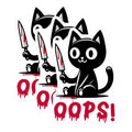 (3 Pack) Black Cat Decals - Oops Cat - Spooky Kitty Decals - 3 Inches On Longest Side - Easy Peel & Apply - Made in USA - 3MCS6114
