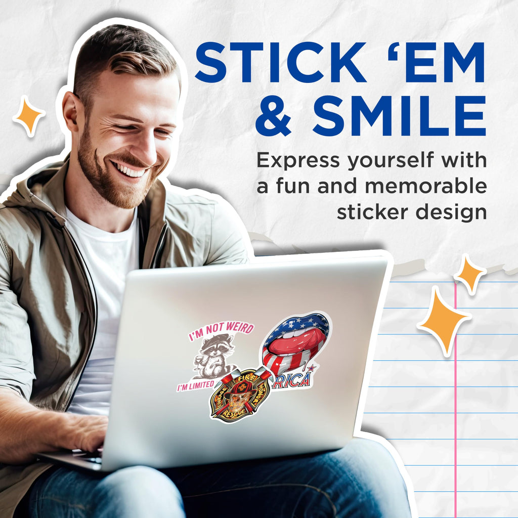 (2 Pack) I'm Not Weird Stickers - Limited Edition Raccoon Stickers - Funny Animal Wine Lover Stickers - 5" On Longest Side - Sticks to Any Smooth Flat Surface - Made in USA - BMCS2565