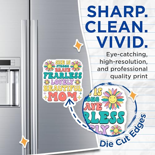 (2 Pack) She is Strong Brave Magnets Magnets - 5" On Longest Side - Made in USA - Sticks to Refrigerators & Metal Surfaces - MAG9210