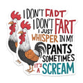 (2 Pack) Funny Quote Chicken Magnets - I Don't Fart I Just Whisper - Humorous Refrigerator - 5" On Longest Side - for Cars, Fridges, Toolboxes - Made in USA - MAG4549