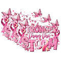 (3 Pack) Stronger Than The Storm Decals - Breast Cancer Awareness - Pink Ribbon Support Decals - 3 Inches On Longest Side - Easy Peel & Apply - Made in USA - 3MCS1306