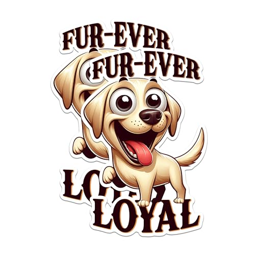 (2 Pack) Fur-Ever Loyal Dog Magnets - Cute Dog Cartoon Magnets - Pet Lover Magnets- 5" On Longest Side - for Fridges, Toolboxes, Cars - Made in USA - MAG2823