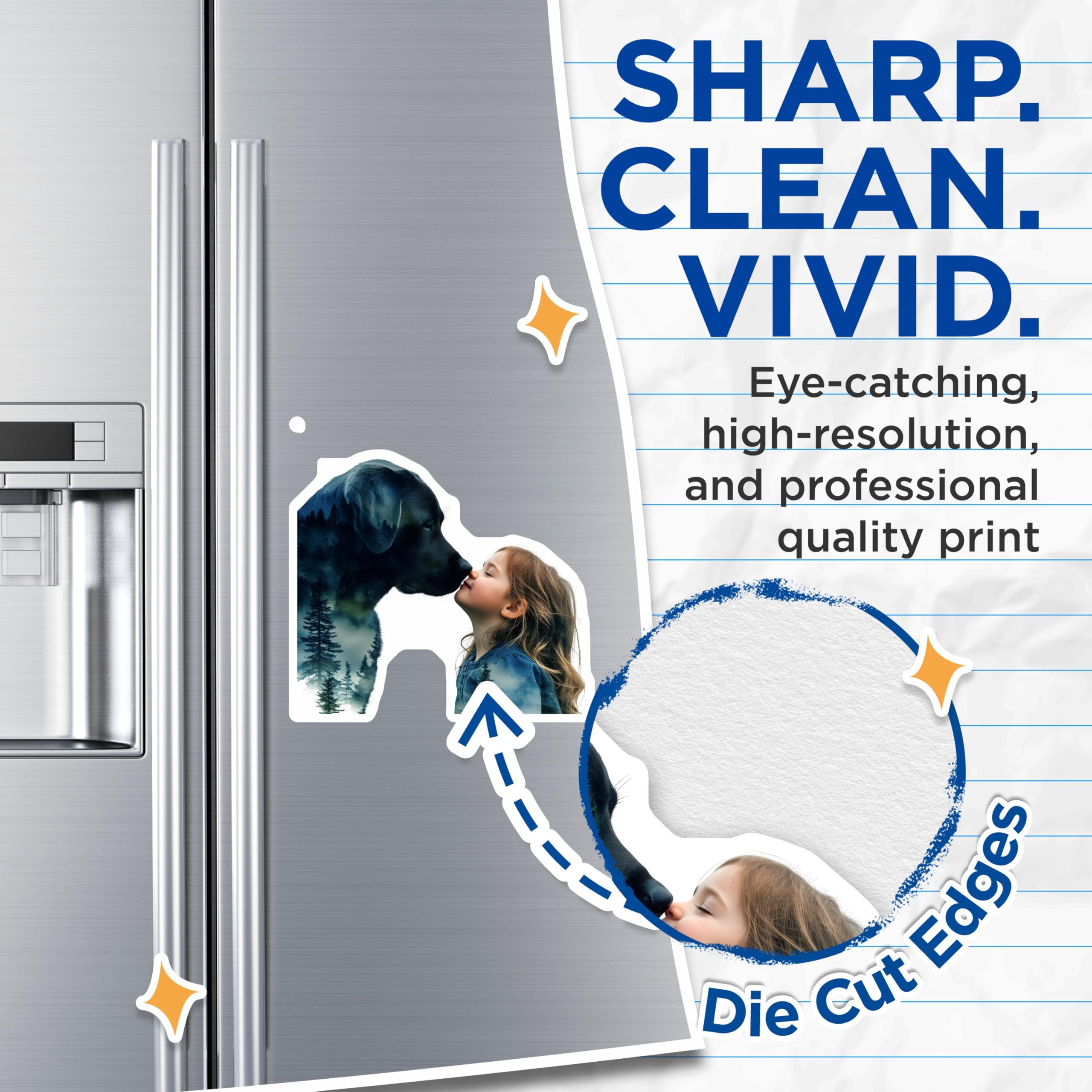 (2 Pack) Labrador Dog Magnets - Girl Kissing Dog - Animal Lover Refrigerator Decor - 5" On Longest Side - Premium Magnet - for Cars, Refrigerators, Toolboxes, Lockers - Made in USA - MAG14179