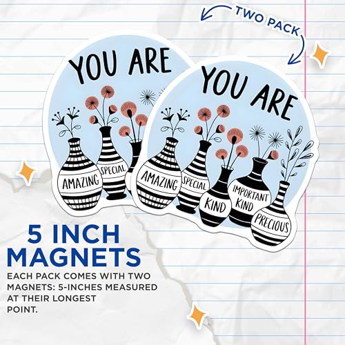 (2 Pack) Encouragement Magnets - Positive Quote - Motivational Refrigerator Decor - 5" On Longest Side - for Cars, Fridges, Toolboxes - Made in USA - MAG6564
