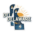 (2 Pack) Delaware Stickers - State Pride - Travel Souvenir - 5" On Longest Side - Sticks to Smooth Flat Surfaces - Made in USA - BMCS18114