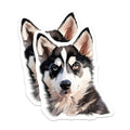 (2 Pack) Husky Dog Magnets - Siberian Dog Lover Decor - Pet Fridge Art - Heterochromia Eyes - 5 Inches On Longest Side - Thick Durable Magnet - Made in USA - MAG27261