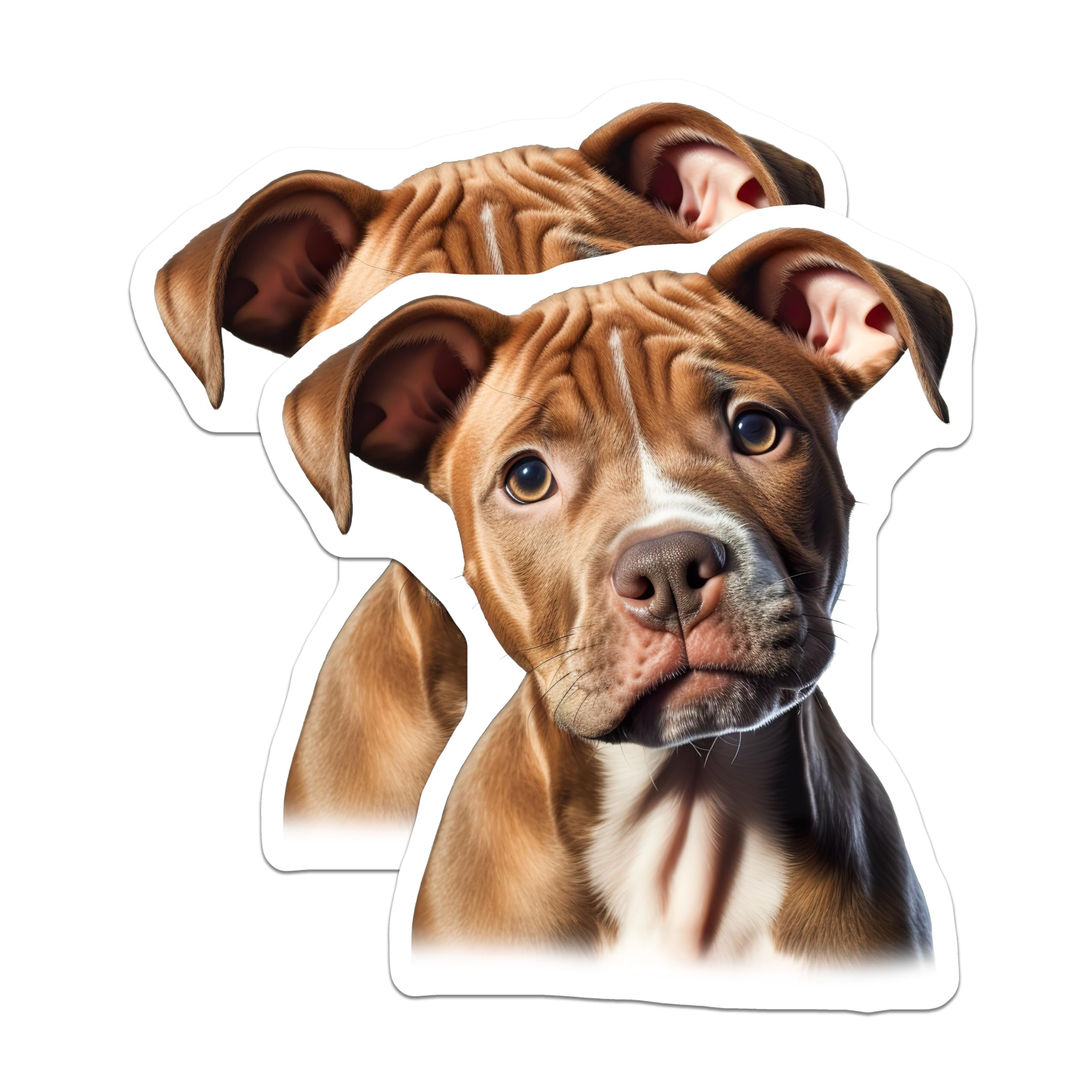 (2 Pack) Pitbull Puppy Magnets - Cute Dog Lover Decor - Pet Parent Refrigerator Art - 5 Inches On Longest Side - Thick Durable Magnet - Made in USA - MAG26331