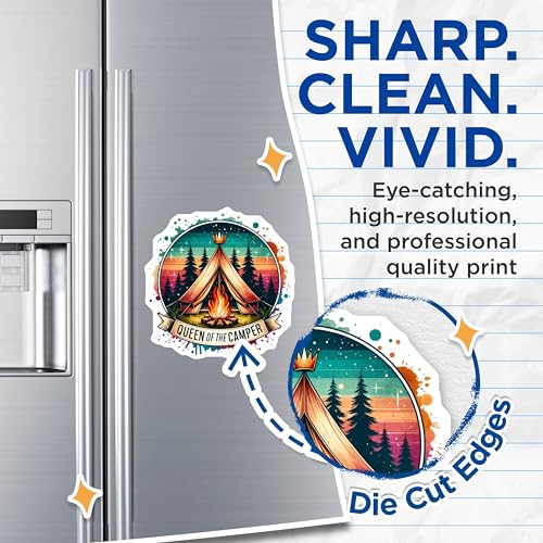 (2 Pack) Queen of The Camper Magnets - Camping Enthusiast - RV Accessories - Travel Decor - 5" On Longest Side - for Cars, Fridges, Toolboxes - Made in USA - MAG6778